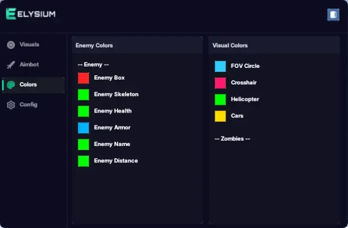 World ESP colour settings